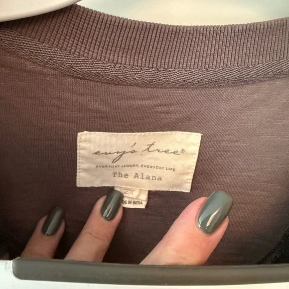 Evy’s Tree Alana Embroidered Sleeve French Terry Jacket, 2X - Picture 8 of 13